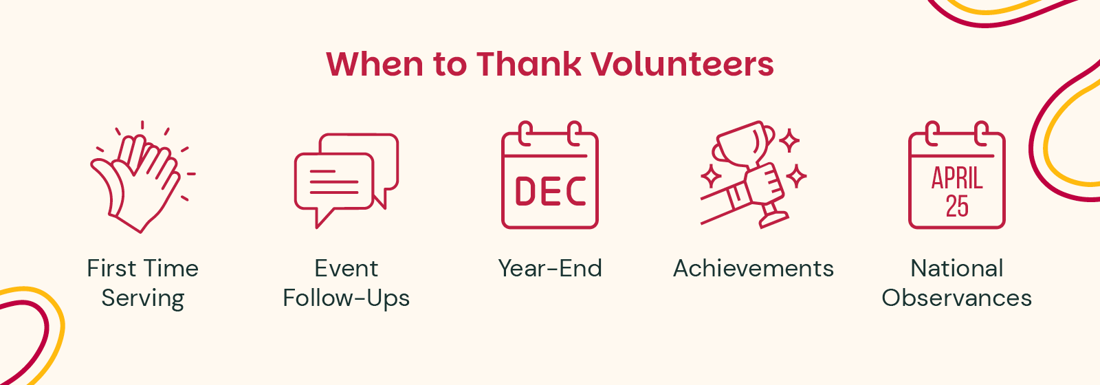 Five good times to recognize your association’s volunteers, which are listed below.